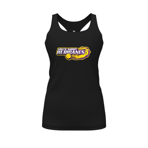 [FT0TRBBK-FYS-LOGO1] Decker Racerback Tank Top (Female Youth S, Black, Logo 1)