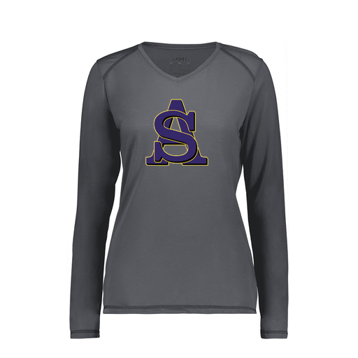 [6847.98D.XS-LOGO3] Women's SoftTouch Long Sleeve (Female Adult XS, Gray, Logo 3)