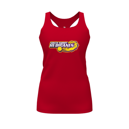 [FT0TRBRD-FYS-LOGO1] Decker Racerback Tank Top (Female Youth S, Red, Logo 1)