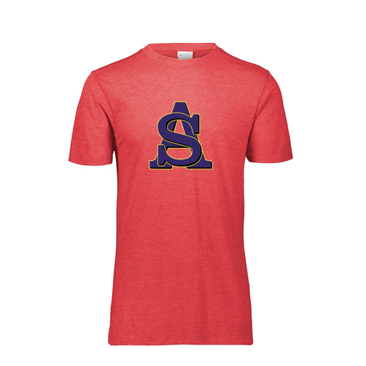 [FTSCUBRD-YS-LOGO3] Decker Youth Tri-Blend T-Shirt - Short Sleeve (Youth S, Red, Logo 3)