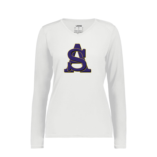 [6847.005.XS-LOGO3] Women's SoftTouch Long Sleeve (Female Adult XS, White, Logo 3)
