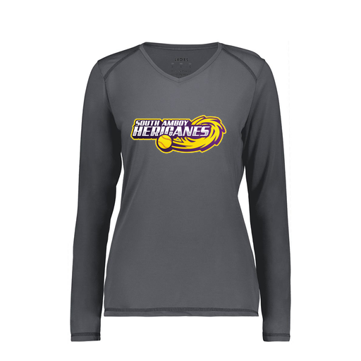 [6847.98D.XS-LOGO1] Women's SoftTouch Long Sleeve (Female Adult XS, Gray, Logo 1)