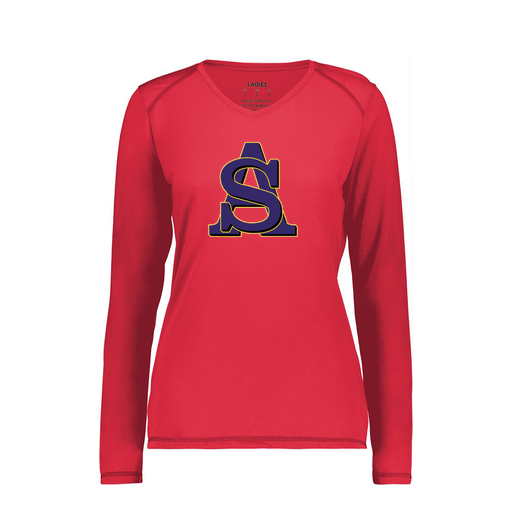 [6847.083.XS-LOGO3] Women's SoftTouch Long Sleeve (Female Adult XS, Red, Logo 3)