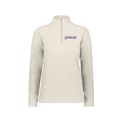 [6864.53T.XS-LOGO2] Ladies MicroFleece 1/4 Zip Pullover (Female Adult XS, White, Logo 2)