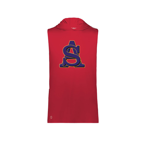 [222590.083.XS-LOGO3] Men's CoolDry Sleeveless Hoodie (Adult XS, Red, Logo 3)