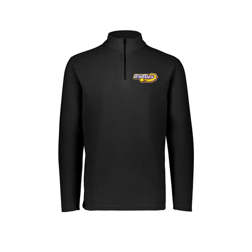 [6863.080.XS-LOGO1] Men's MicroFleece 1/4 Zip Pullover (Adult XS, Black, Logo 1)