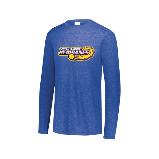 [FTLCUBRY-AXS-LOGO1] Decker Men's Tri-Blend T-Shirt - Long Sleeve (Adult XS, Royal, Logo 1)
