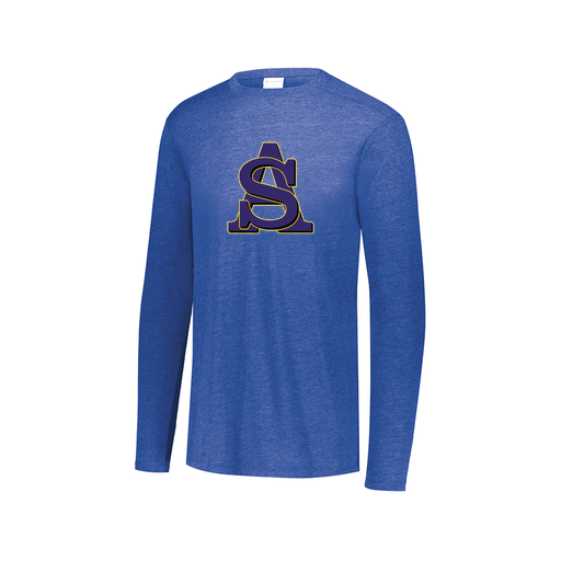 [FTLCUBRY-AXS-LOGO3] Decker Men's Tri-Blend T-Shirt - Long Sleeve (Adult XS, Royal, Logo 3)