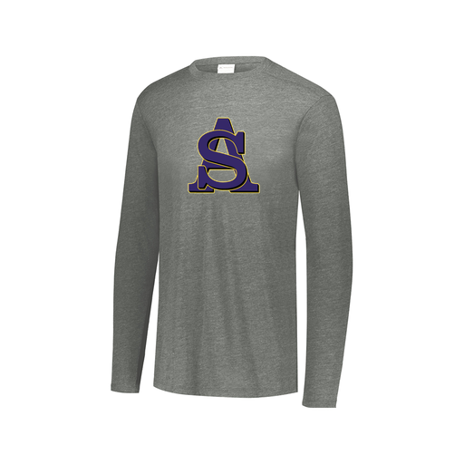 [FTLCUBGY-AXS-LOGO3] Decker Men's Tri-Blend T-Shirt - Long Sleeve (Adult XS, Gray, Logo 3)