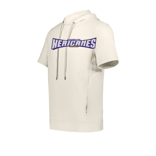 [222505.907.S-LOGO2] Men's Venturs Soft Knit Short Sleeve Hoodie (Adult S, White, Logo 2)