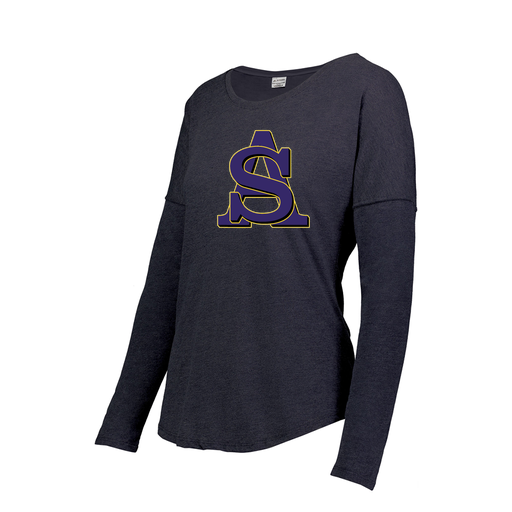 [FTLCUBNV-FAXS-LOGO3] Decker Women's Tri-Blend T-Shirt - Long Sleeve (Female Adult XS, Navy, Logo 3)